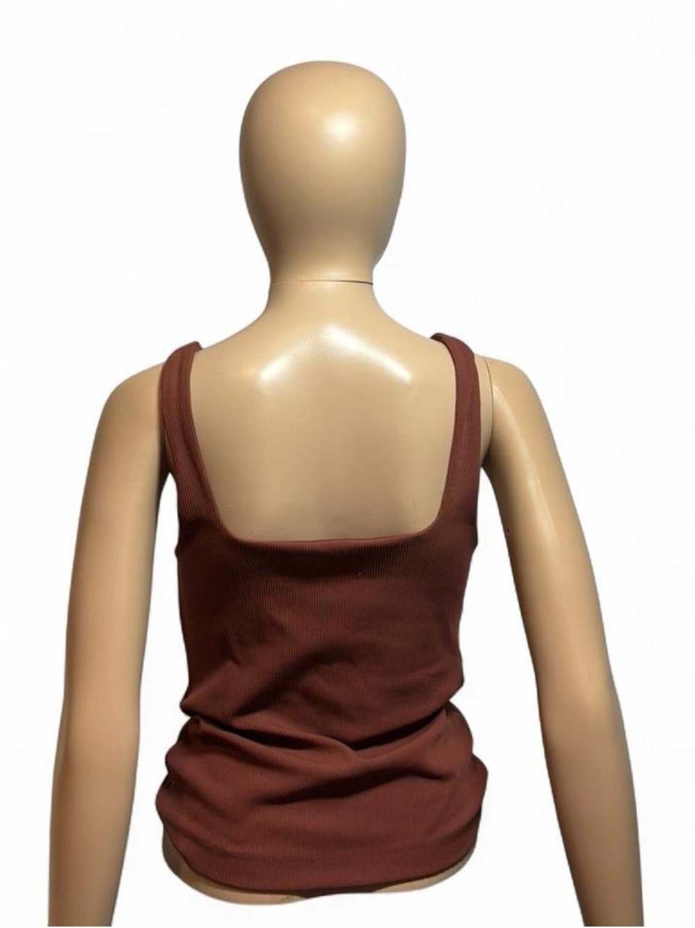 GAP Ribbed Square-Neck Tank Top - Rust Brown - Picture 2 of 3